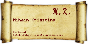 Mihain Krisztina névjegykártya